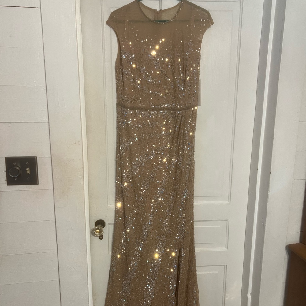 Mac Duggal NWT NUDE Size 12